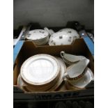 MISCELLANEOUS TEA AND DINNERWARE TO INCLUDE CROWN DUCAL AND MISCELLANEOUS LIGHT FITTINGS AND