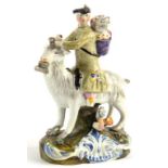 A STAFFORDSHIRE PEARLWARE FIGURE OF THE WELCH TAYLOR, 13CM H, C1820