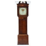 A MAHOGANY 8 DAY LONGCASE CLOCK, THE PAINTED DIAL INSCRIBED SAM MADDOCK WINSFORD 208 X 60CM, WITH