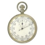 WORLD WAR TWO, BRITISH AIR MINISTRY ISSUE NICKEL PLATED KEYLESS SUBSTITUTE STANDARD STOPWATCH, C1940