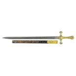 AN 1856 PATTERN DRUMMER'S SWORD AND SCABBARD blade 50.5cm l, stamped on hilt 4 VB/WS 41, frog button