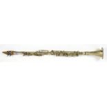 A FRENCH NICKEL PLATED PRE WAR CLARINET STAMPED IOMA SELECTONE PARIS