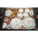 A ROYAL ALBERT PRUDENCE PATTERN TEA SERVICE, A PAIR OF LIMOGES CABINET CUPS AND SAUCERS AND OTHER