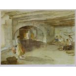 SIR WILLIAM RUSSELL FLINT, FESTAL PREPARATIONS, MANOSQUE, REPRODUCTION, PRINTED IN COLOUR, SIGNED BY