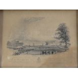 A VICTORIAN ENGRAVING OF THE CRYSTAL PALACE 1851, 15.5 X 21CM IN CONTEMPORARY BIRD'S EYE MAPLE FRAME