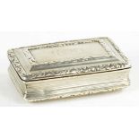 A GEORGE IV SILVER SNUFF BOX, 6.5CM W, BIRMINGHAM 1823, 2OZS 9DWTS