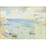 GWENDOLEN DORRIEN-SMITH, MALTA, SIGNED, DATED 1921 AND INSCRIBED, WATERCOLOUR, 23.5CM X 33.5CM