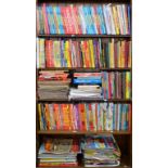 FIVE SHELVES OF CHILDREN'S ANNUALS, INCLUDING DANDY AND BEANO, 1970'S AND 1980'S