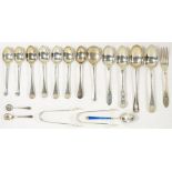 MISCELLANEOUS SILVER FLATWARE, PRINCIPALLY TEA AND COFFEE SPOONS AND A SCANDINAVIAN SILVER AND