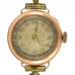 A 9CT GOLD LADY'S WRISTWATCH, DIAL AND MOVEMENT MARKED "CUDOS", IMPORT MARKED LONDON 1935