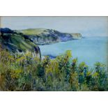 STACEY BLAKE FLAMBORO, SIGNED AND INSCRIBED, 23.5 X 34CM AND ENGLISH SCHOOL, A ROCKY SHORE,