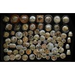 AN EXTENSIVE COLLECTION OF VICTORIAN POT LIDS, 19TH C small, medium and large, the subjects