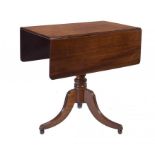 A GEORGE IV MAHOGANY TRIPOD TABLE, C1830 with drop leaf top, 72cm h; 76 x 98cm ++Well figured top;