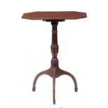 A VICTORIAN MAHOGANY AND LINE INLAID TRIPOD TABLE, C1880 the octagonal tilt top crossbanded in