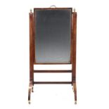 A REGENCY MAHOGANY CHEVAL MIRROR, EARLY 19TH C with brass finials, 136cm h including handles, 67cm w