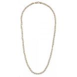 A WHITE GOLD NECKLACE, MARKED 9KT, 10.8G