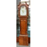 A VICTORIAN OAK AND MAHOGANY 30 HOUR LONGCASE CLOCK, THE PAINTED DIAL INSCRIBED GOODWIN
