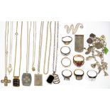 MISCELLANEOUS SILVER JEWELLERY, 200G