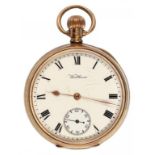 A WALTHAM 9CT GOLD KEYLESS LEVER WATCH, BIRMINGHAM 1913