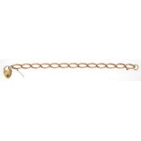 A 9CT GOLD BRACELET, LINKS INDIVIDUALLY MARKED AND 9CT GOLD PADLOCK, 23.9G