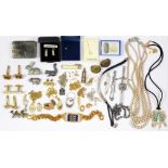 MISCELLANEOUS COSTUME JEWELLERY, INCLUDING SILVER ARTICLES