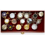 SIXTEEN VARIOUS DECORATIVE MODERN POCKET WATCHES, IN VICTORIAN STYLE