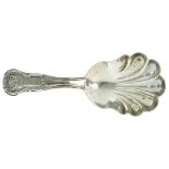 A GEORGE IV SILVER CADDY SPOON, HOURGLASS PATTERN, LONDON 1820, 7DWTS