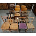 THIRTEEN VARIOUS VICTORIAN AND LATER CHAIRS