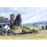 A. TURTON, WORTLEY CHURCH, SIGNED, WATERCOLOUR, 36 X 52.5CM