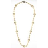 FASHION JEWELLERY. A 'PEARL' NECKLACE WITH SILVER CLASP