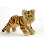 A STEIFF TIGER CUB, MAKER'S CARD LABEL