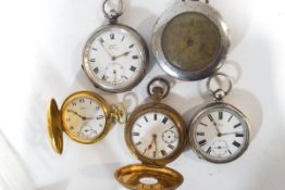 Two silver cased pocket watches, the dials marked 'Kays Challenge', the other numbered '35251',
