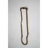 A bracelet of filed curb links, to a swivel clap stamped '9ct', 23 cm long,