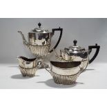 A composite Victorian silver four piece tea and coffee set,