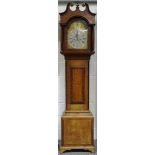 A late 18th century eight day longcase clock, in later case,