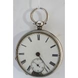 Robert Mitchell, Tranmere silver open faced pocket watch, Chester 1892,