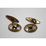 A pair of Scotty dog gilt metal cufflinks,