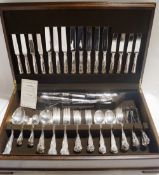A Hugh Foulerton silver plated canteen of Kings pattern cutlery,