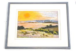 Sarah Goodwin (b 1937) Martin Down Summer Evening Pastel signed with initials lower left 21cm x 30.