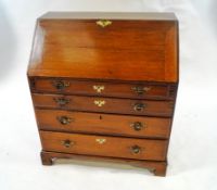 A 19th century oak fall front bureau,