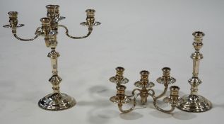 A pair of silver five light candelabra, by William Comyns & Sons Ltd, London 1968,