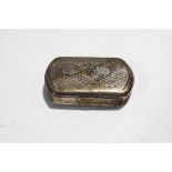 A 19th century Austrian silver oblong snuff box with engine turned cover and base and concave sides