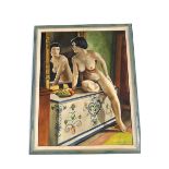 Jules De Backer Portrait of a seated naked lady Oil on canvas signed lower right 63cm x 48cm