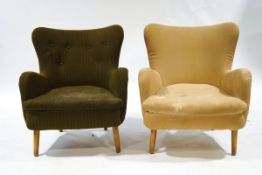 Two 1960's armchairs,