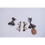 Three pairs of earrings,