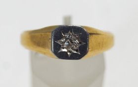 An early 20th century gold and diamond solitaire ring,