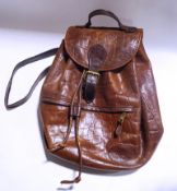 A Mulberry brown leather rucksack,