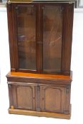 A Victorian mahogany glazed bookcase, with four adjustable shelves,