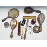 A quantity of Victorian and Edwardian dressing table items,