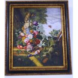 20th Century Continental School Still Life of flowers and creatures Oil on canvas Monogrammed VSL,